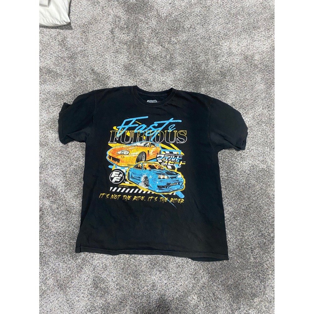 Fast and Furious Graphic T-Shirt Mens XL Black Supra Skyline Universal Studios
